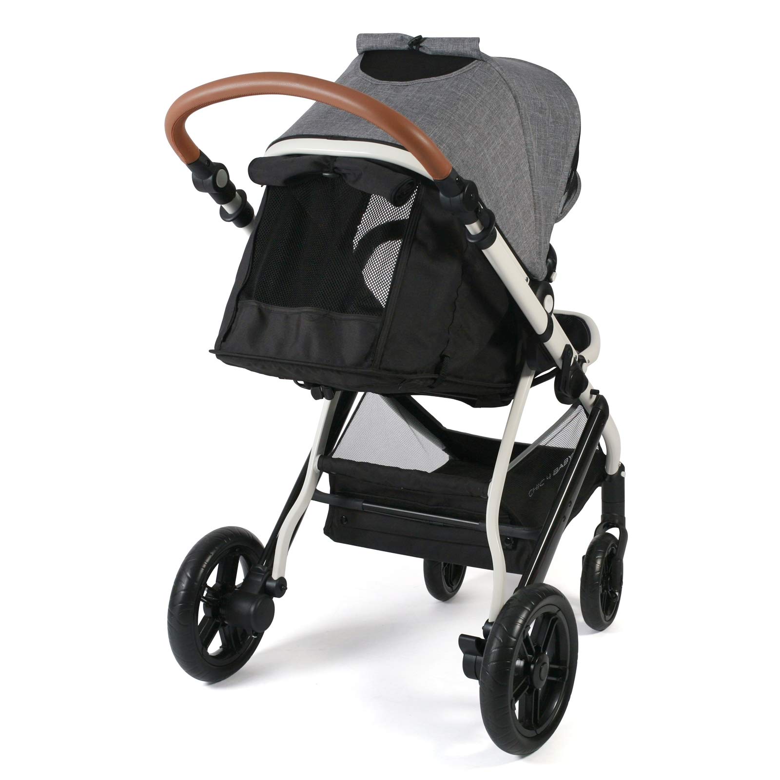 CHIC 4 BABY 177 21 - Passeggino combinato Torre, set con navicella, seggiolino sportivo e adattatore Maxi-Cosi, grigio