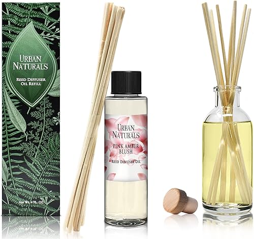 Miniatura 346 de Urban Naturals Reed Diffuser Oil Refill Ocean Mist Sea Salt with Salt Spray, Violet Leaf, Sea Grass, Driftwood 8 oz + Free Reed Sticks, Made in The