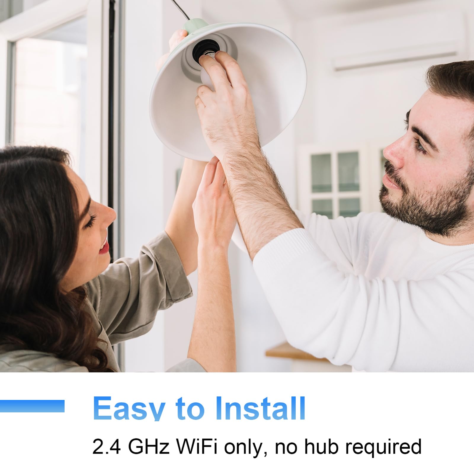 ANTELA Lampadina WiFi Intelligente E27, 9W 1000 Lumen Lampadine Led Smart Alexa Multicolore RGBCW Dimmerabile 2700-6500K, Funziona con Alexa e Google Home, Telecomando con APP, 4Pezzi