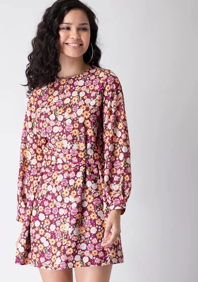 Dhruvi Trendz Womens Lycra Women Western Dresses Regular Fit A-Line (Dt-Wd-1034_Maroon_Xl)