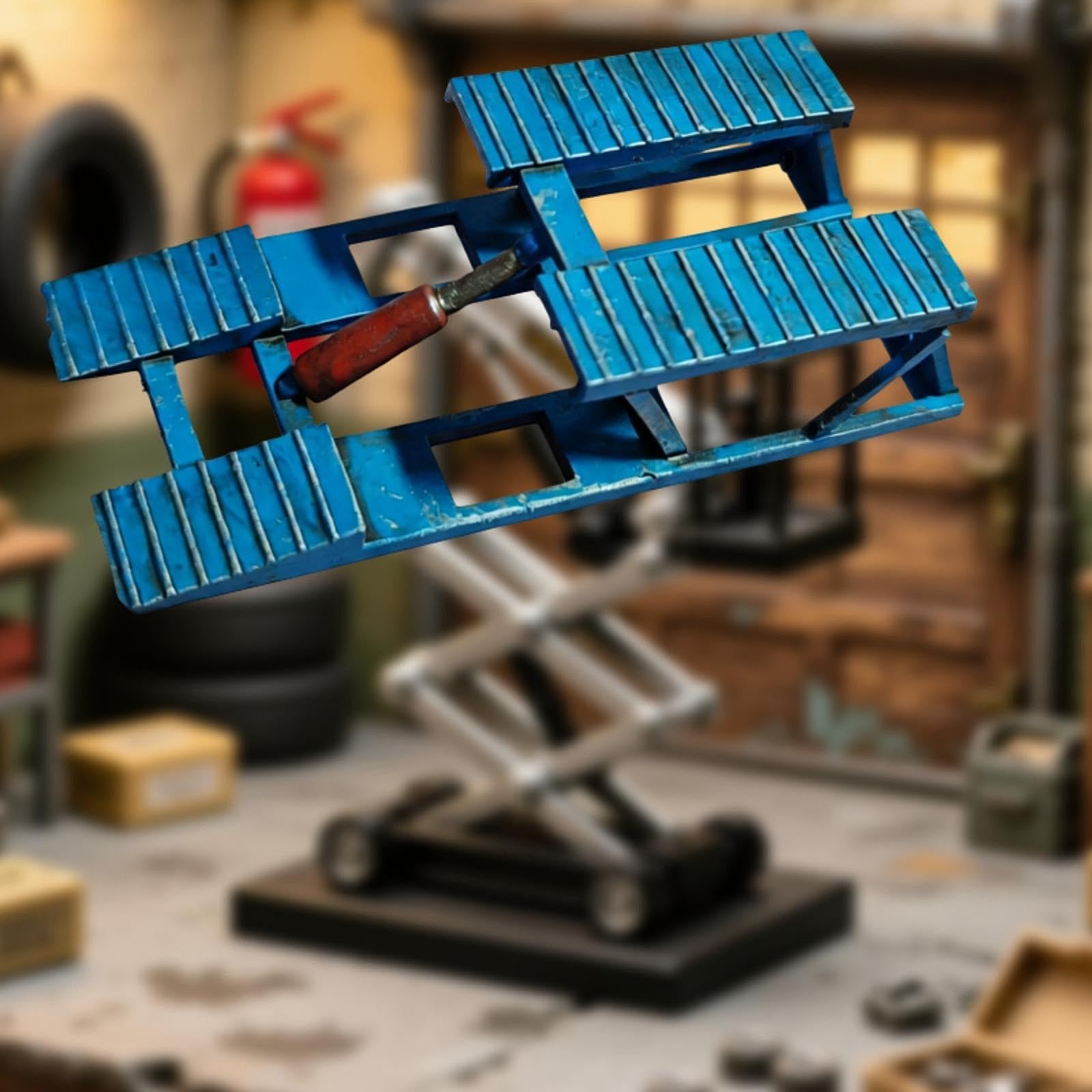Modellino di Ascensore in Miniatura, 1:64, Collezione Decorativa, Simulazione di Manutenzione del Veicolo per Officina, Bambini, Blu Vecchio