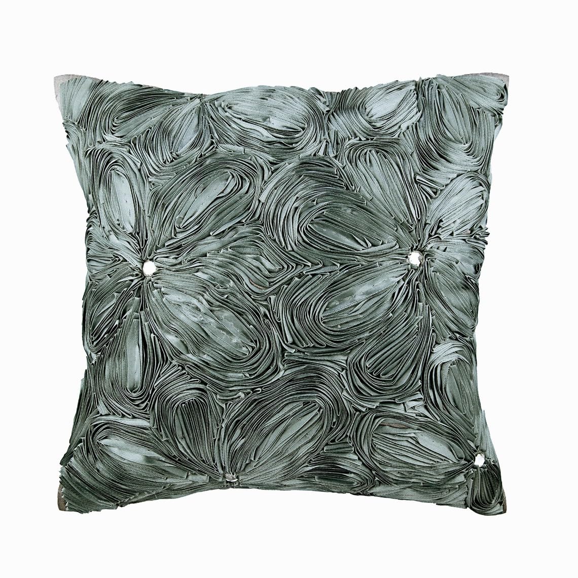 The HomeCentric Decorative Cushion Covers 50 x 50 cm Grey, Silk Throw Cushion Covers, Cushion Covers, Contemporary Cushion Covers - Grey Floral Robe โ image 1