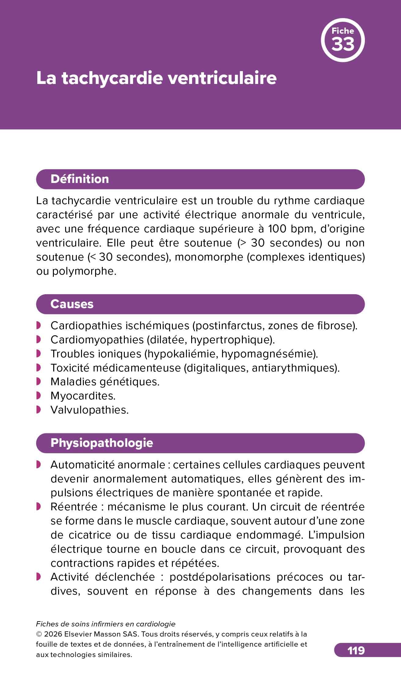 Fiches de soins infirmiers en cardiologie