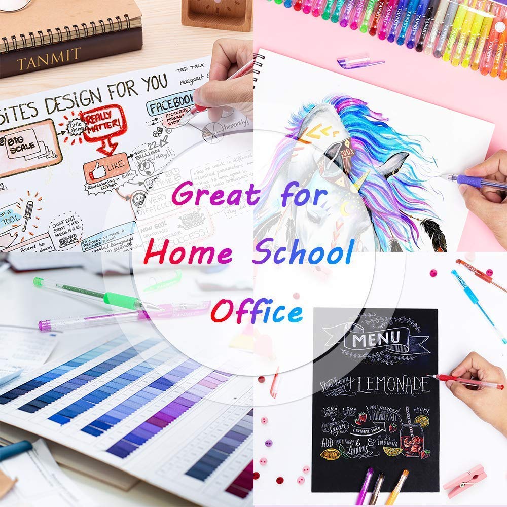 TANMIT 80 Glitter Gel Pens Plus 80 Refill, 36 Gel Pens for Adult Coloring Books - Image 4