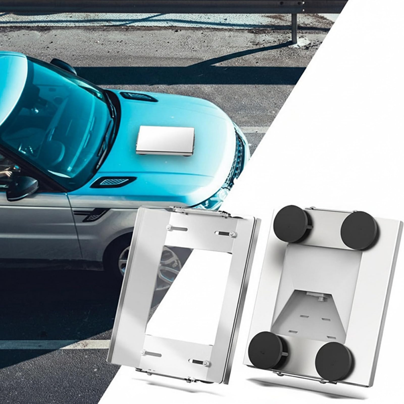 Mini supporto magnetico per auto in alluminio con piastra di copertura in PC ad alta resistenza Kit di montaggio per tetto piatto per camper, furgoni, camion, barche e yacht
