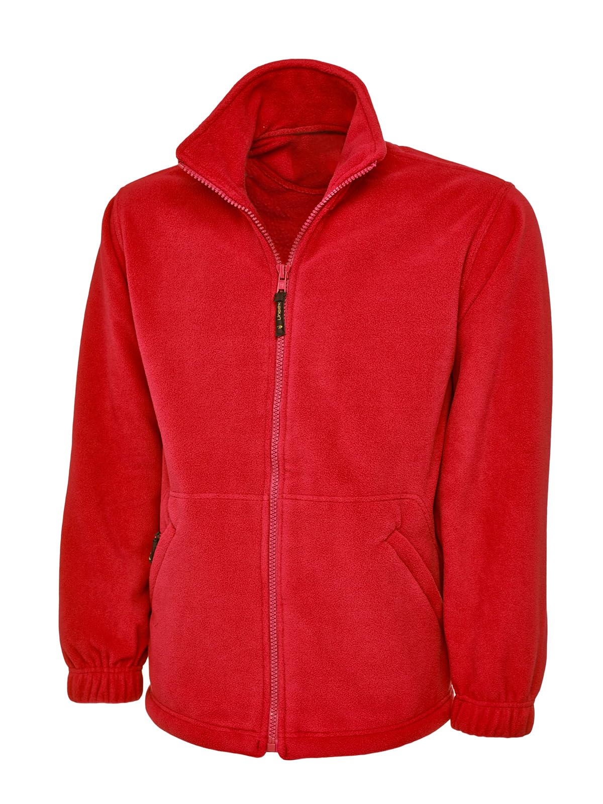 COOZO Men's Classic and Stylish Full Zip Fleece Jacket - Red - 3XL