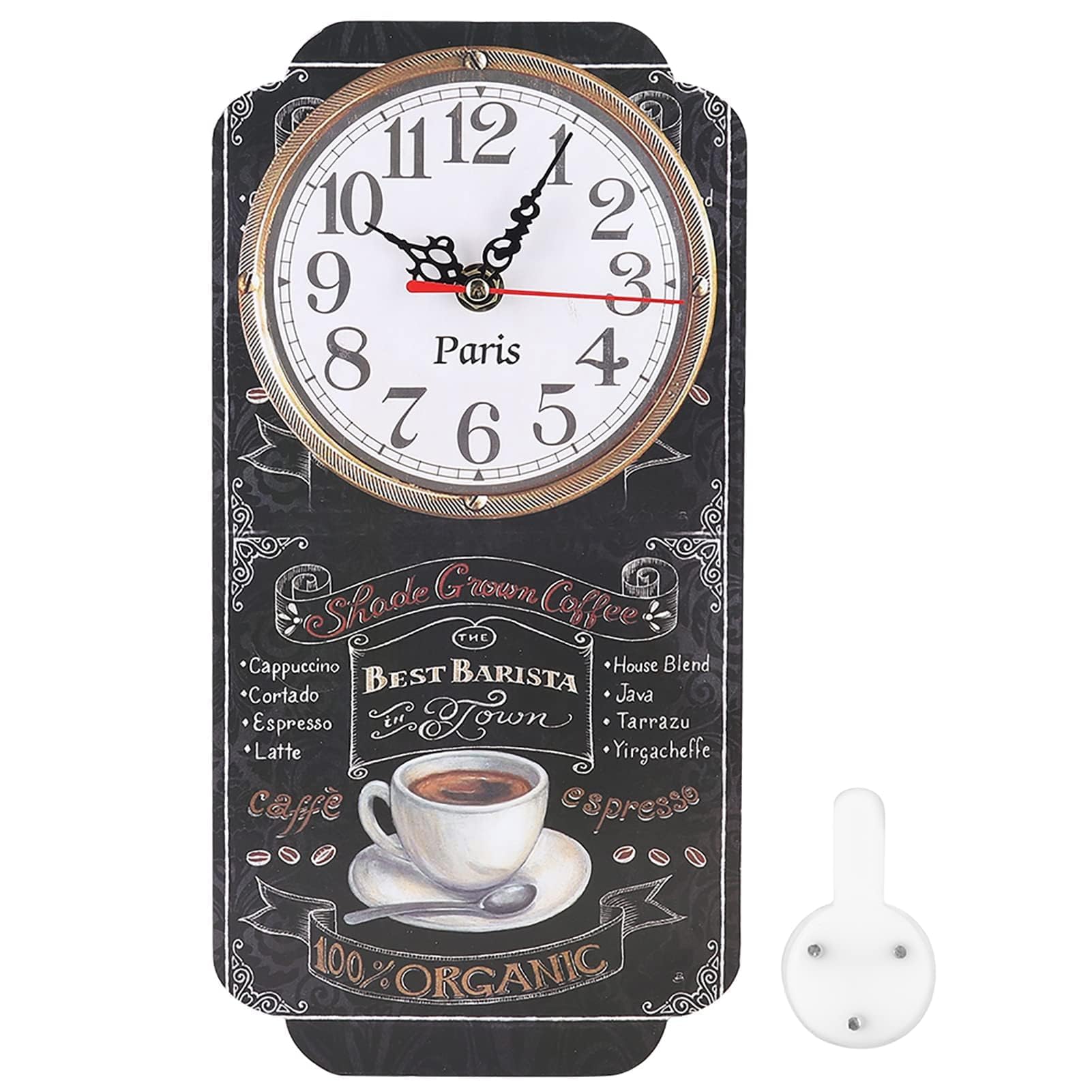 Horloges murales vintage Cyrank : horloge murale carrée de salon et décoration rétro