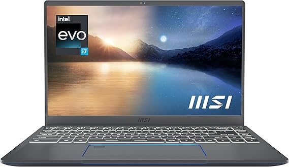 MSI Prestige 14 Evo Laptop: 14" FHD Ultra-Thin Bezel Display, Intel Core i7-1195G7, Intel Iris Xe, 16GB RAM, 512GB NVMe SSD, Thunderbolt 4, Win 10 Home, Intel Evo, Carbon Gray (A11MO-052)