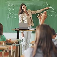 Vista 4 de SANODESK Mesa médica ajustable sobre la cama con ruedas ocultas, carrito de escritorio móvil neumático para computadora portátil de pie con bandeja