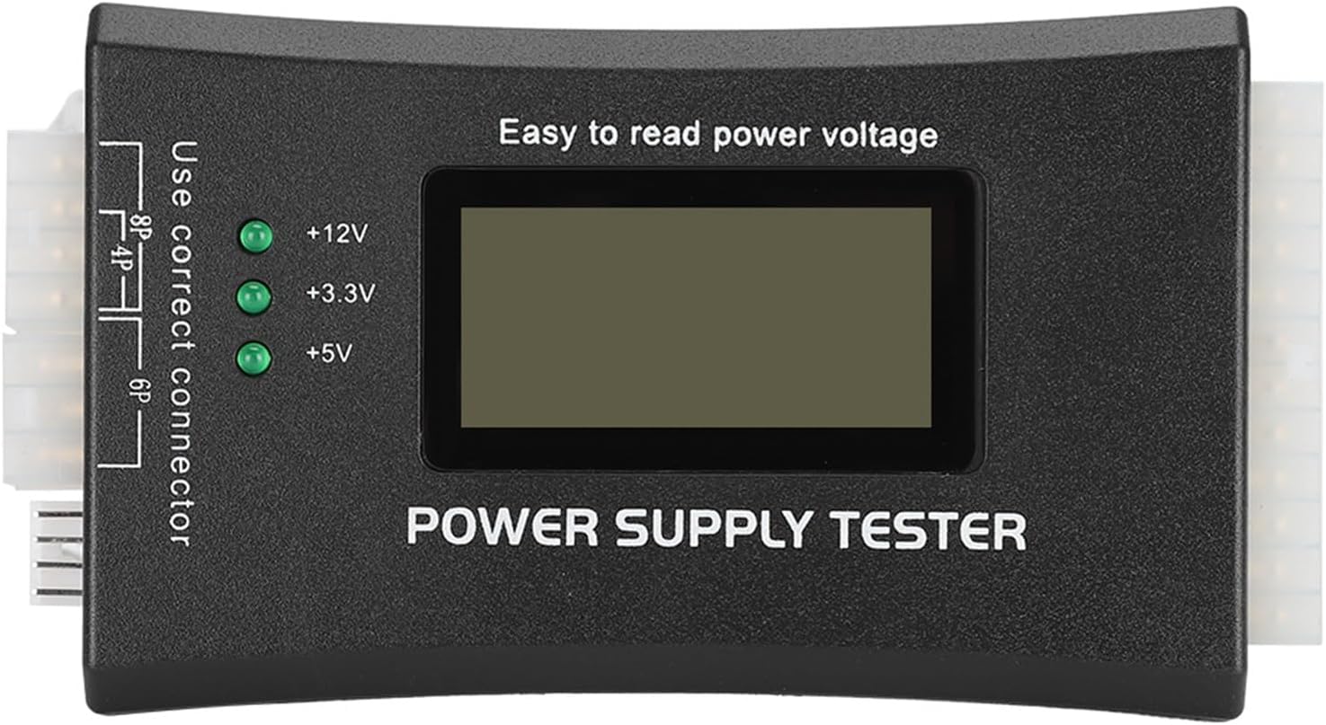 Ejoyous ATX Power Supply Tester, Computer PSU Tester PC Power Tester with LCD Display Automatic Buzzer Alarm, for ATX BTX ITX TFX Power Supply Testing