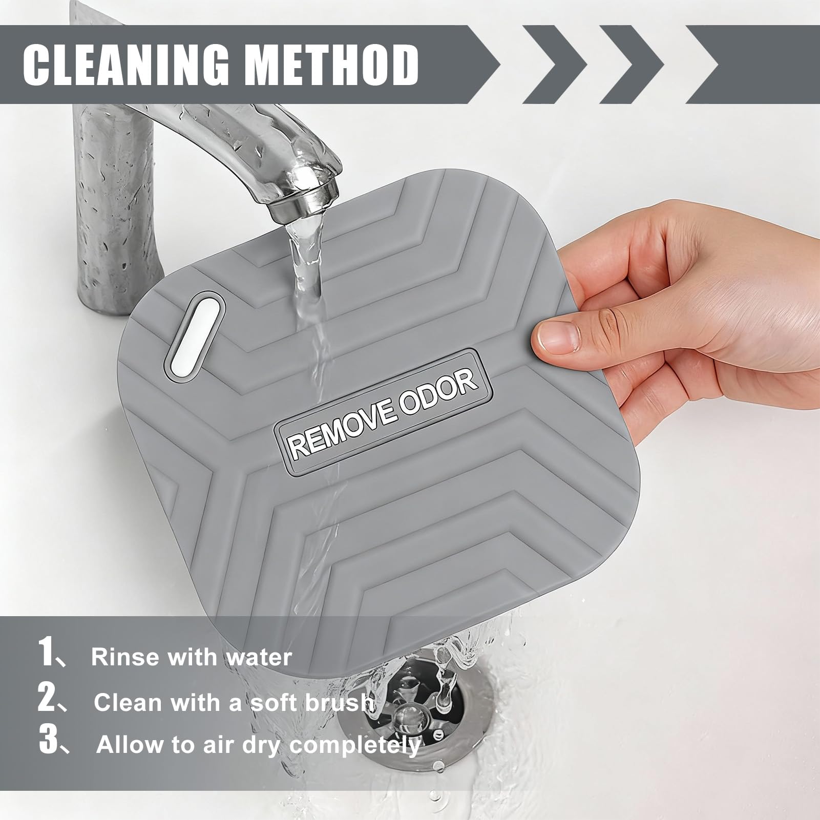2 Piezas Tapa Desagüe de Silicona para Ducha 15 cm, Tapón Sólido Antiolores con Ventosas, Bloqueador de Cucarachas, Cubierta de Drenaje Flexible para Bañera, Lavabo y Cocina, Gris Universal