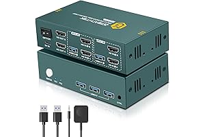 Dual Monitor HDMI KVM Switch 4K with 3 USB 3.0 Ports