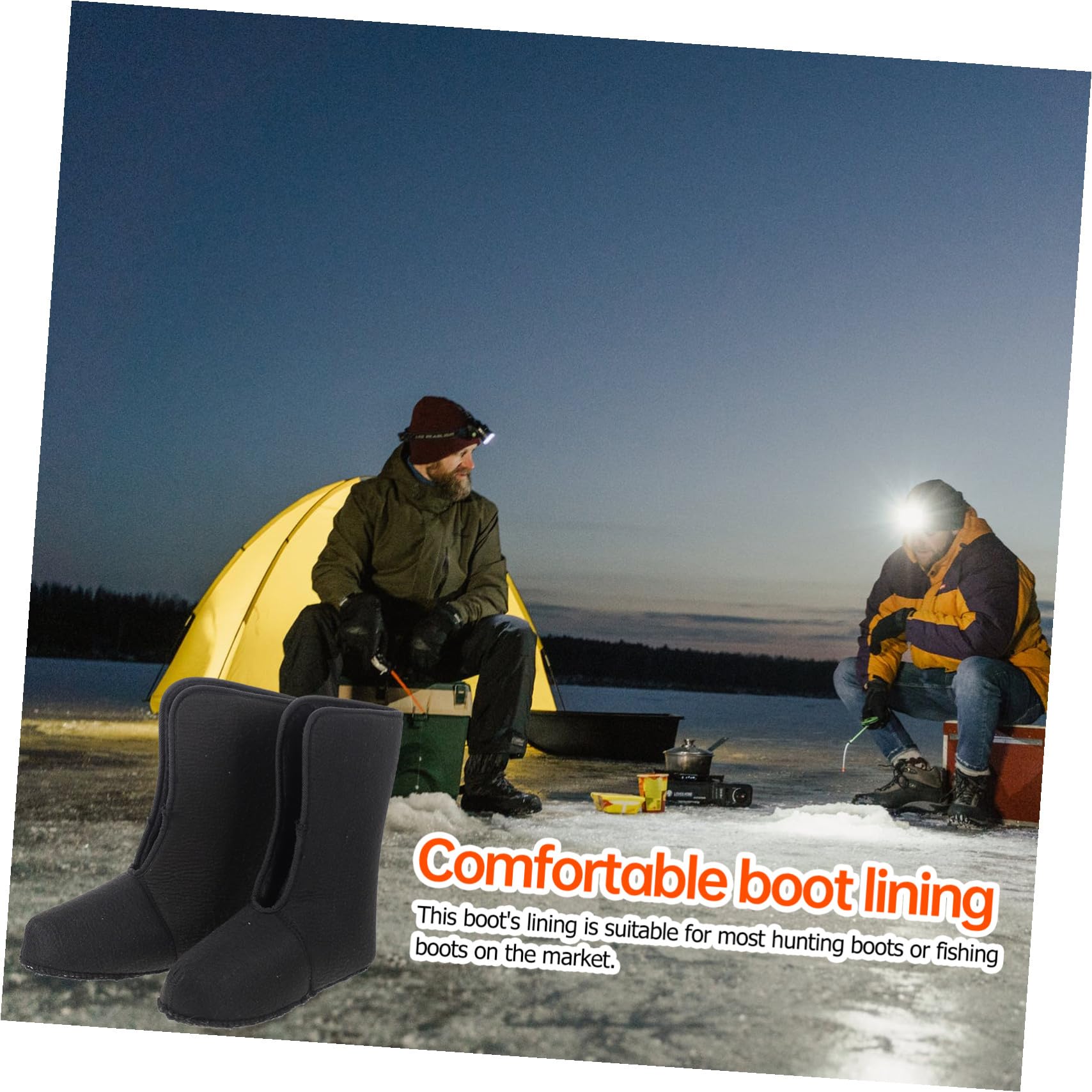 Warme Gefütterte Anglerstiefel mit Plüschfutter Leichtes und Gefrierverhinderndes Innenfutter für Jagd und Winter Schwarze Winterschuhe