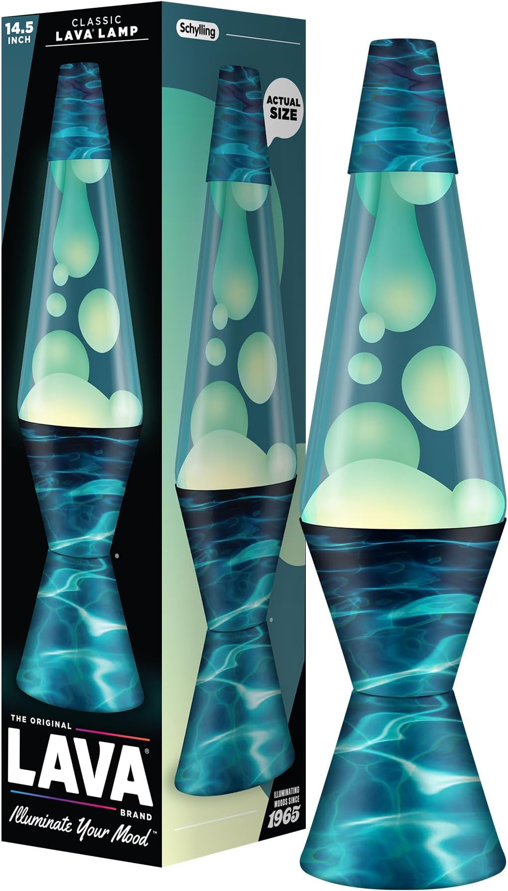 Lava Lamp - 14.5" Night Swim - Original Motion Light - White Wax and Blue Liquid - Item#2095 (Amazon Exclusive)