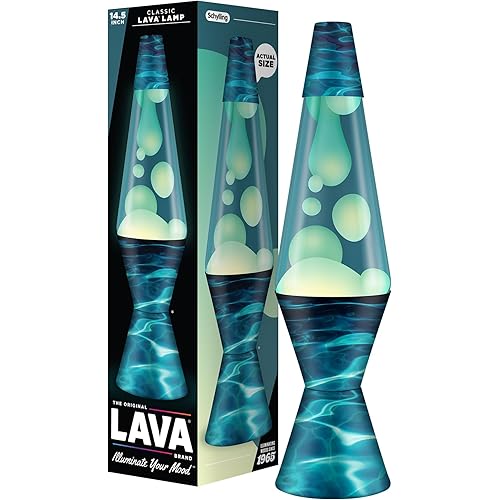 The Original Lava® Lamp - 14.5" Night Swim - Classic Liquid Motion Lamp - White Wax and Blue Liquid - Item #2095 (Amazon Exclusive)