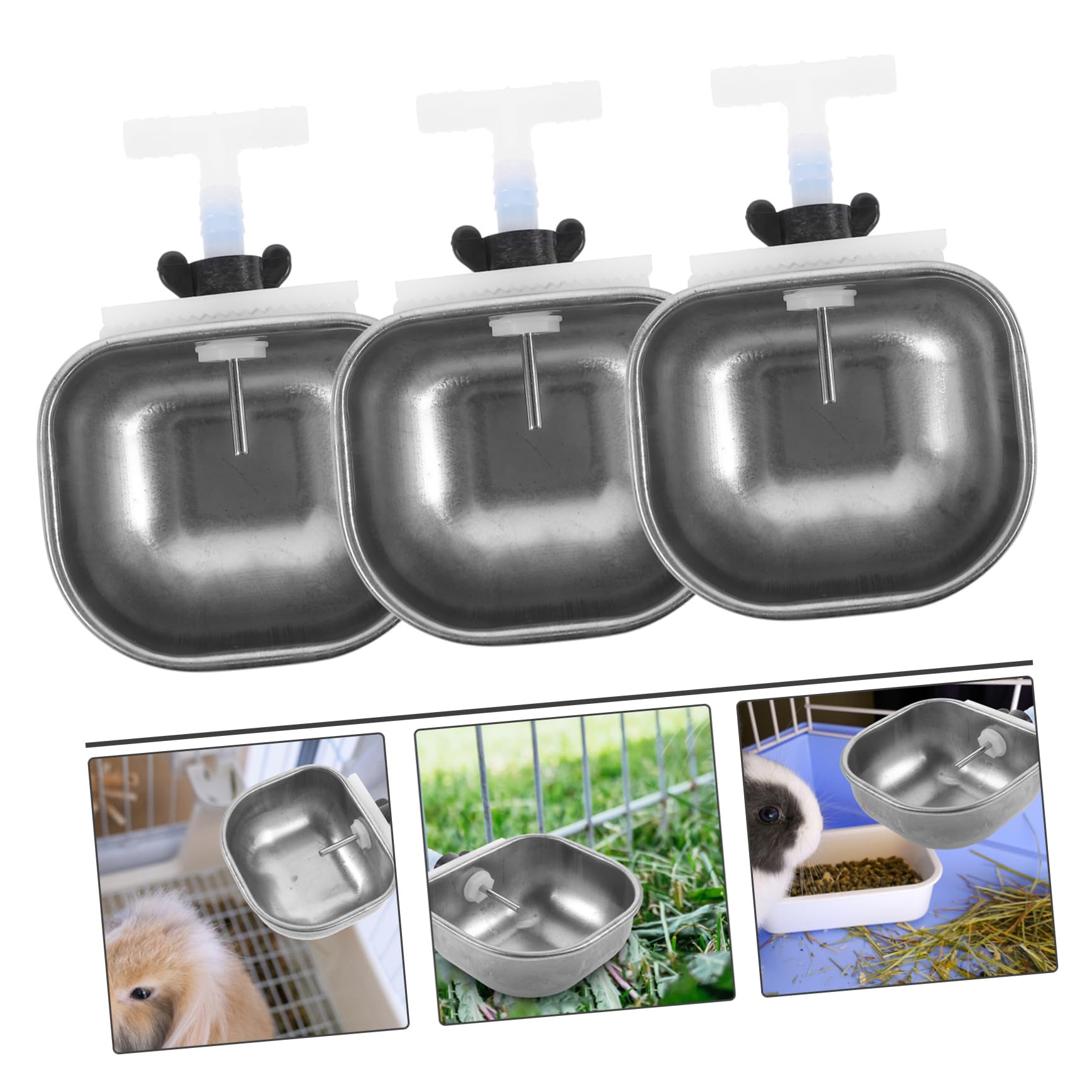 INOOMP 6pezzi Ciotola Per Inossidabile Per Conigli Bevitore Per Piccole Creature Facile e Installare Design Antisgocciolamento Accessorio Per Domestici