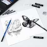 KALOUR PDAS 112 Drawing Set Sketch Kit, Pro Art Supplies with 3-Color Sketchbook, Graphite, Charcoal Pencils, Art Drawing Kit for Artists Adults Teens Beginners, Ideal for Shading & Blending