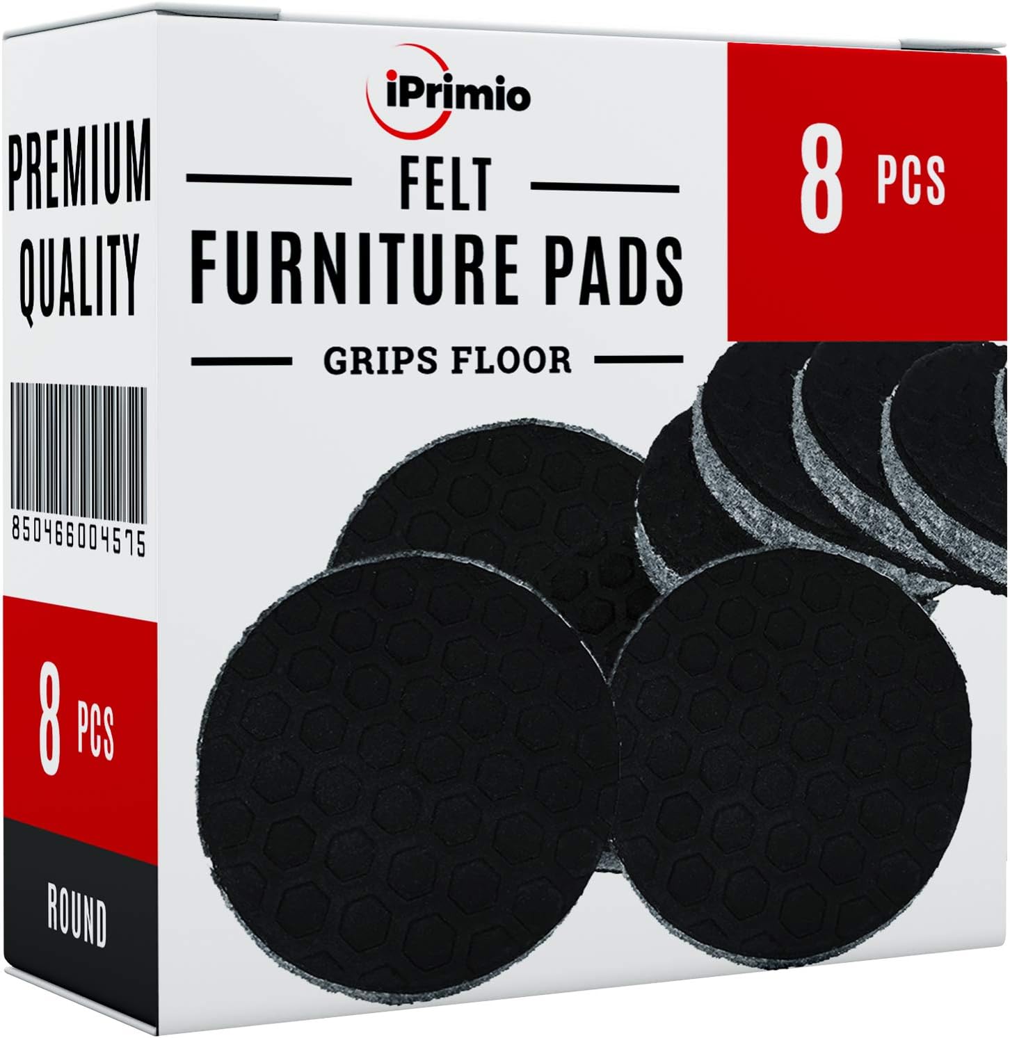 SlipToGrip 8 Pack Furniture Grippers by iPrimio Furniture NonSlip Pads 2" Round with 3/8