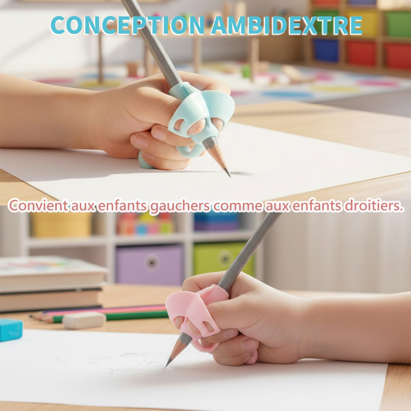 Guide Doigts Écriture Ergonomique Grip Crayon Caoutchouc Souple 5 Pièces