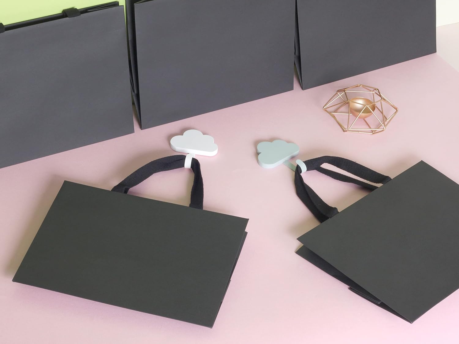 10pcs 15.7x5.5x11.8" (3) Large Size, Black Paper Bags with Black Cotton Handles, Thick Sturdy Durable Gift bags - Image 8
