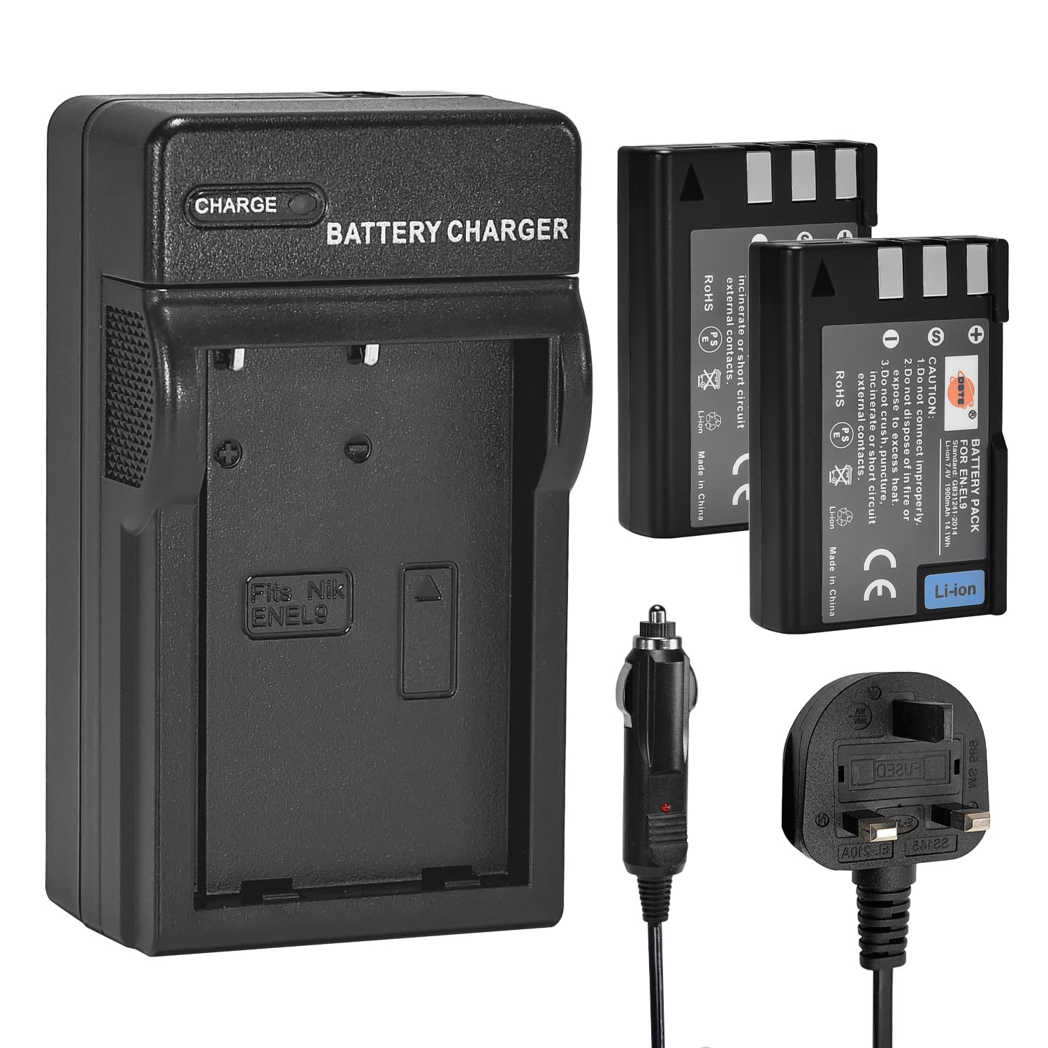 Batería EN-EL9 para Nikon D3000 y D5000: juego de 2 unidades de 1900 mAh por DSTE 8