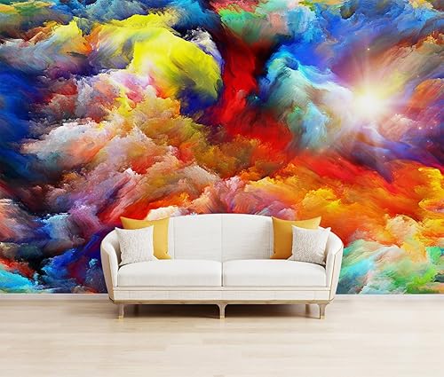 Miniatura 7 de TUNDJ - Mural de pared hermoso papel tapiz 3D de paisaje de cascada para oficina y sala de estar (no despegar ni pegar)