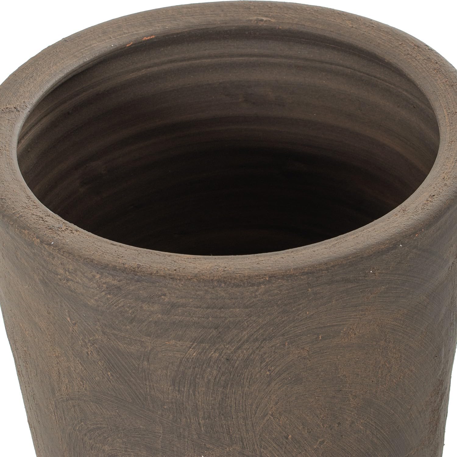 DRW Paraguero Redondo de Ceramica en Marron Oscuro 24x24x48 cm