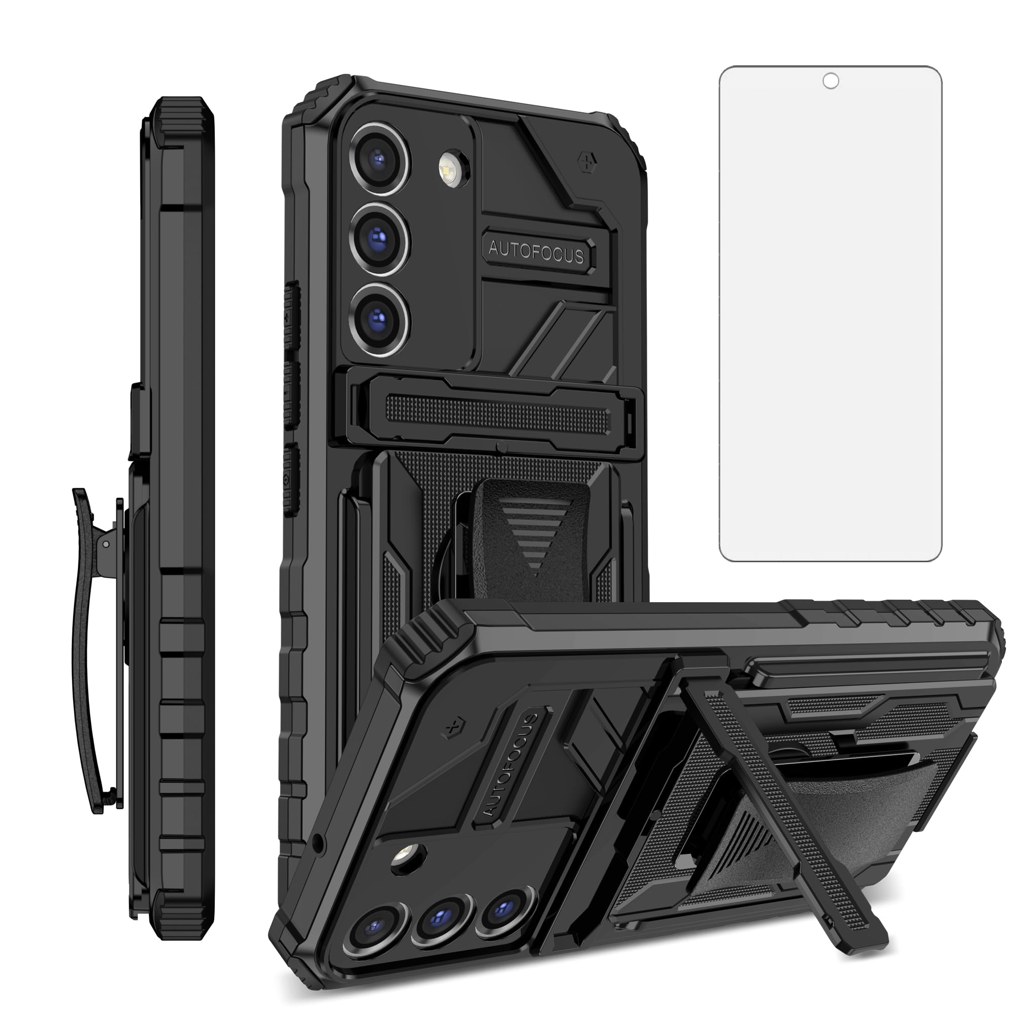 Phone Case for Samsung Galaxy S21 FE 5G with Screen Protector Belt Clip Holster Stand Hybrid Rugged Hard Military Grade Protective Cell Cover S 21 EF