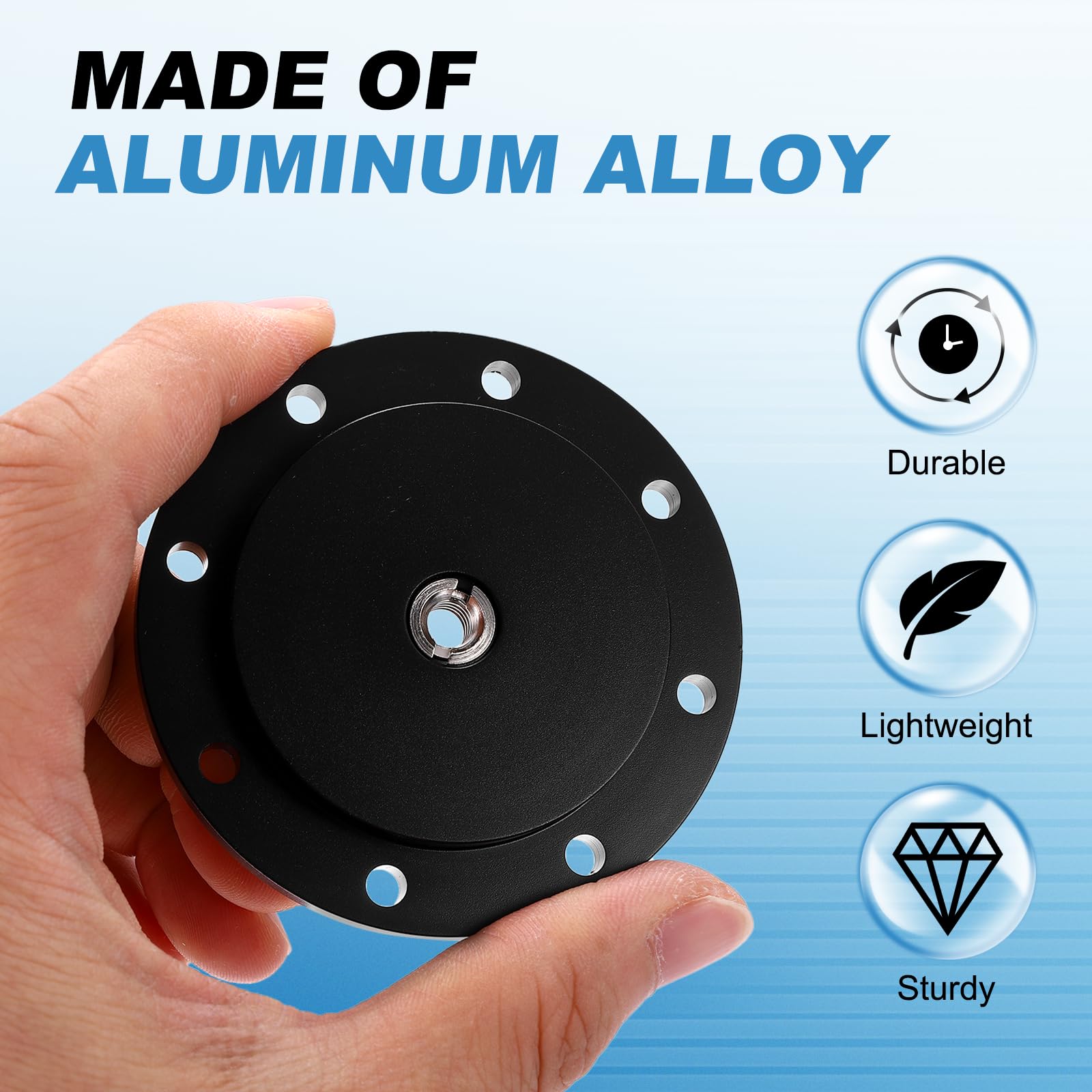 PATIKIL Uchwyt adaptera statywu 3/20.3 cm średnica 50 mm, 2 szt. kołnierz ze stopu aluminium, płyta do montażu na ścianie statywu ze śrubami adapterowymi 1/10.2 cm do monitora Magic Arms Light Flash