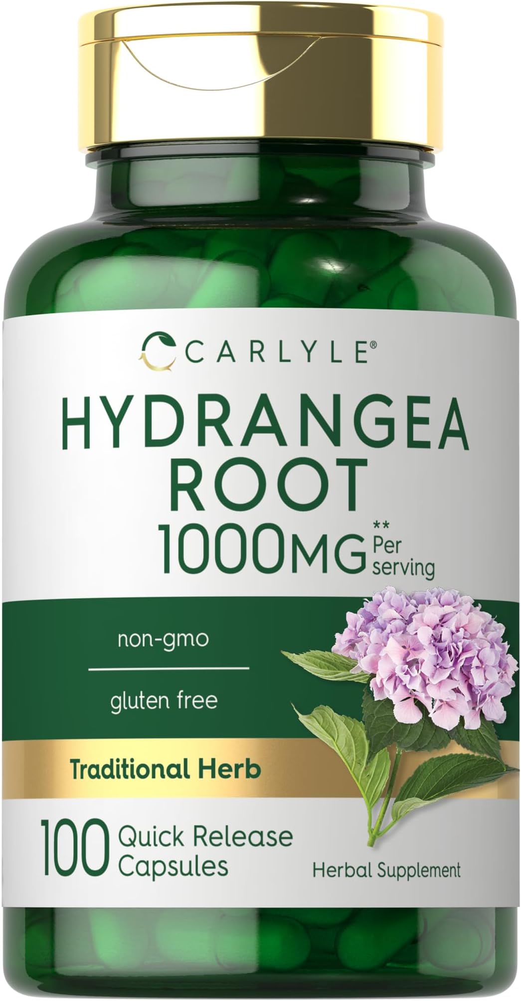 Carlyle Hydrangea Root Capsules | 100 Count | Non-GMO, Gluten Free Extract
