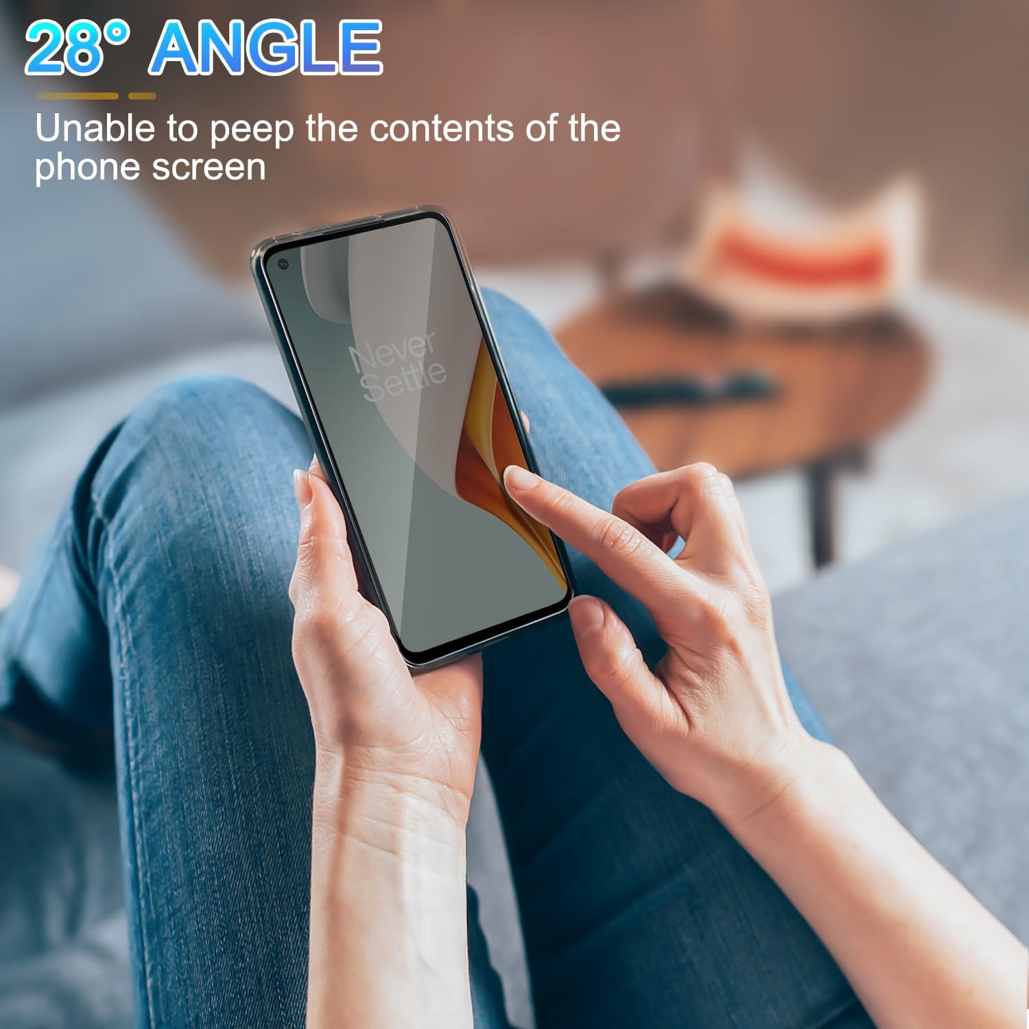 3 Pack Privacy Screen Protector for OnePlus Nord N100 image 3