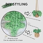 ROFIGL Handmade Crochet Car Air Freshener - Adorable Bendable Fern Plant with 8ml Empty Refillable Oil Diffuser Bottle, Suitable for Car Rearview Mirror Hanging, Home & Office Decor