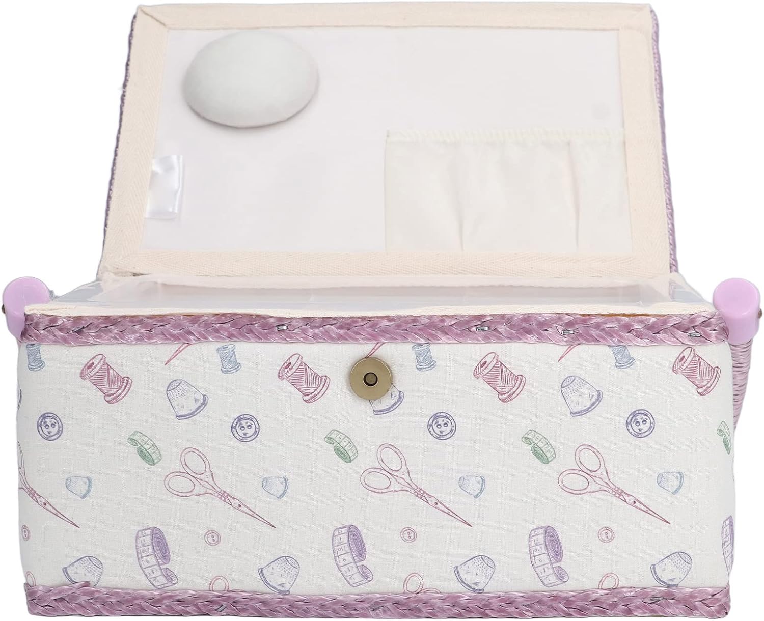 Premium Fabric Crease Proof Good Elasticity Sewing Basket and wear resistance Portable for long-lasting Sewing Supply lunch box , violet Sewing Kit lunch box Box , Small Sewing Supplies Storage Basket