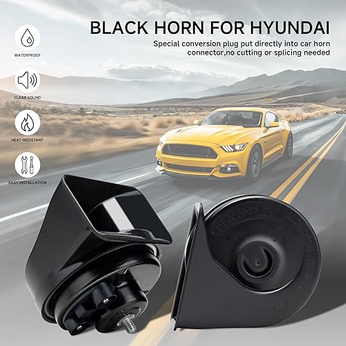 Miniatura 2 de FARBIN Bocina de Auto Compatible con HyundaiKia. Bocina de Auto Impermeable de 12V Fuerte de Tono AltoBajo Bocinas de Caracol Eléctricas con