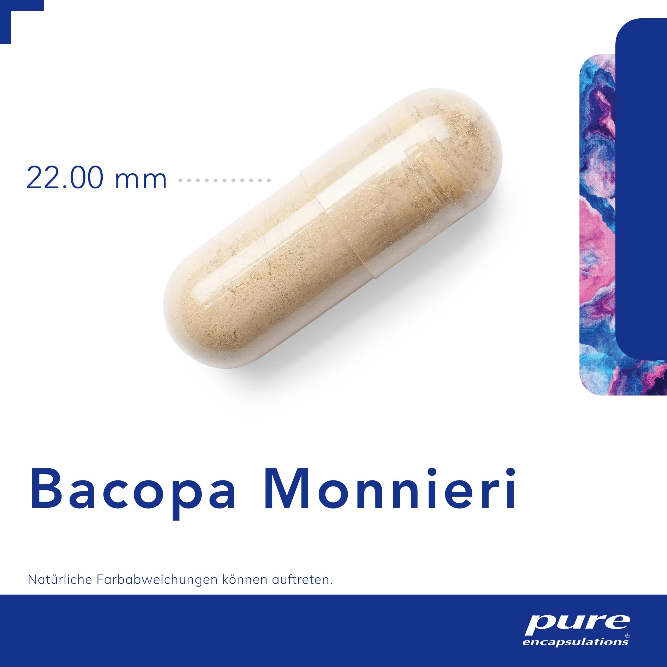 Pure Encapsulations - Bacopa Monnieri Kapseln – Pflanzen-Extrakt, Standardisiert auf 20% Bacoside – 60 Kapseln