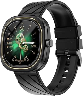 HQPCAHL Smartwatch, 1.32''HD Touchscreen, 300mAH Battery Life, Blood Oxygen Heart Rate Sleep Monitor Pedometer, Customized Watch Face Fitness Tracker for Women Men IOS Android,Black