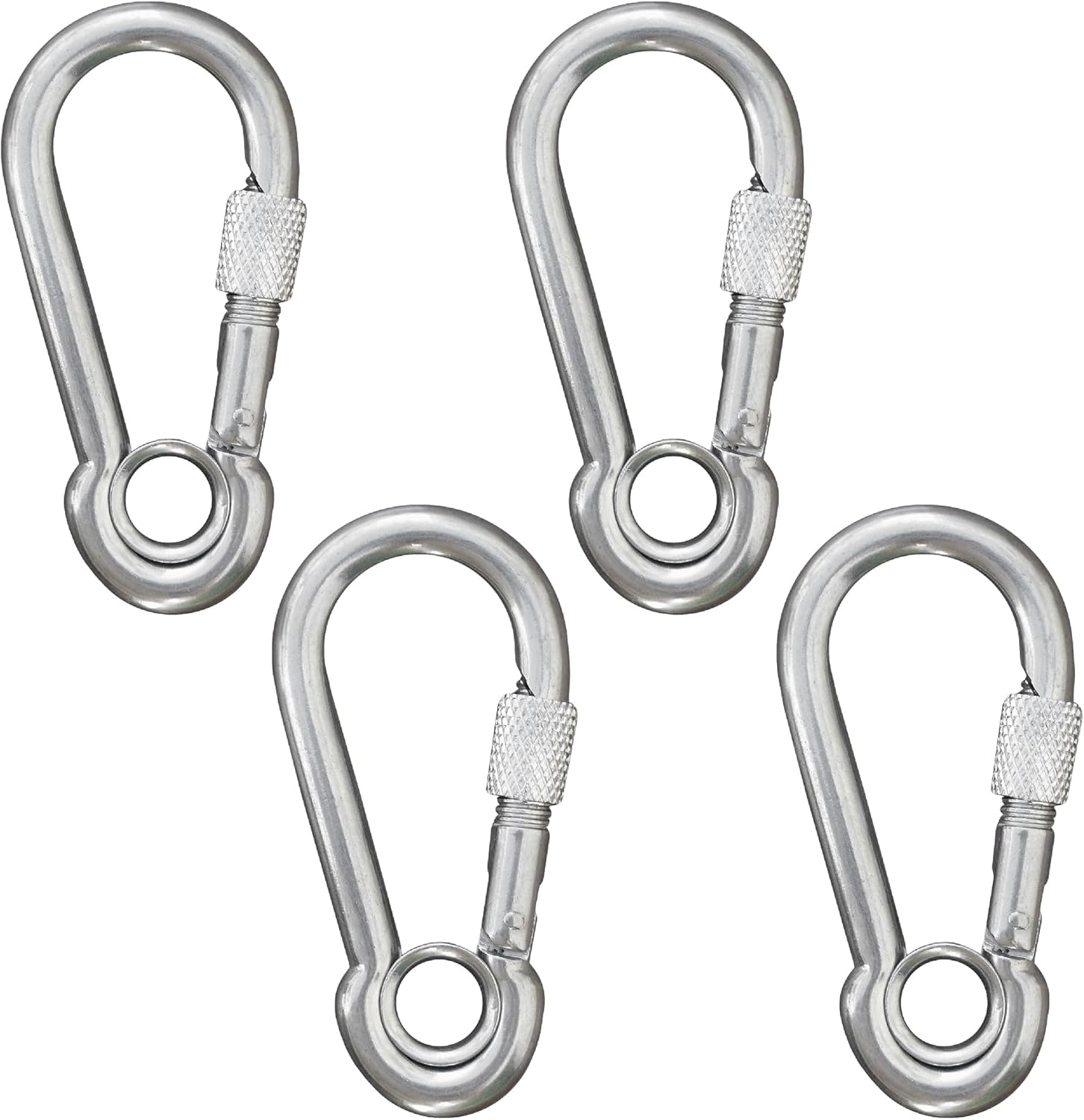 Five Oceans 5/16" Snap Hook with Screw Nut & Eyelet, AISI316 Stainless Steel, 4-Pack - FO455-M4