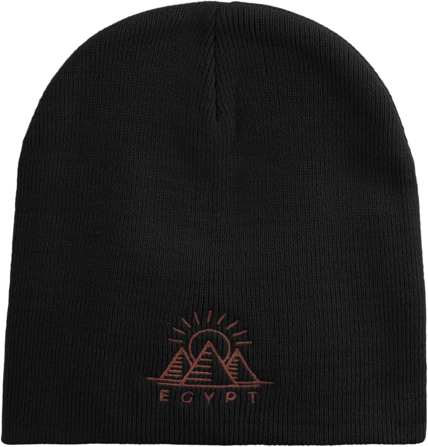 e4Hats.com Egypt Pyramind Logo Embroidered 8 inch Acrylic Short Blank Beanie