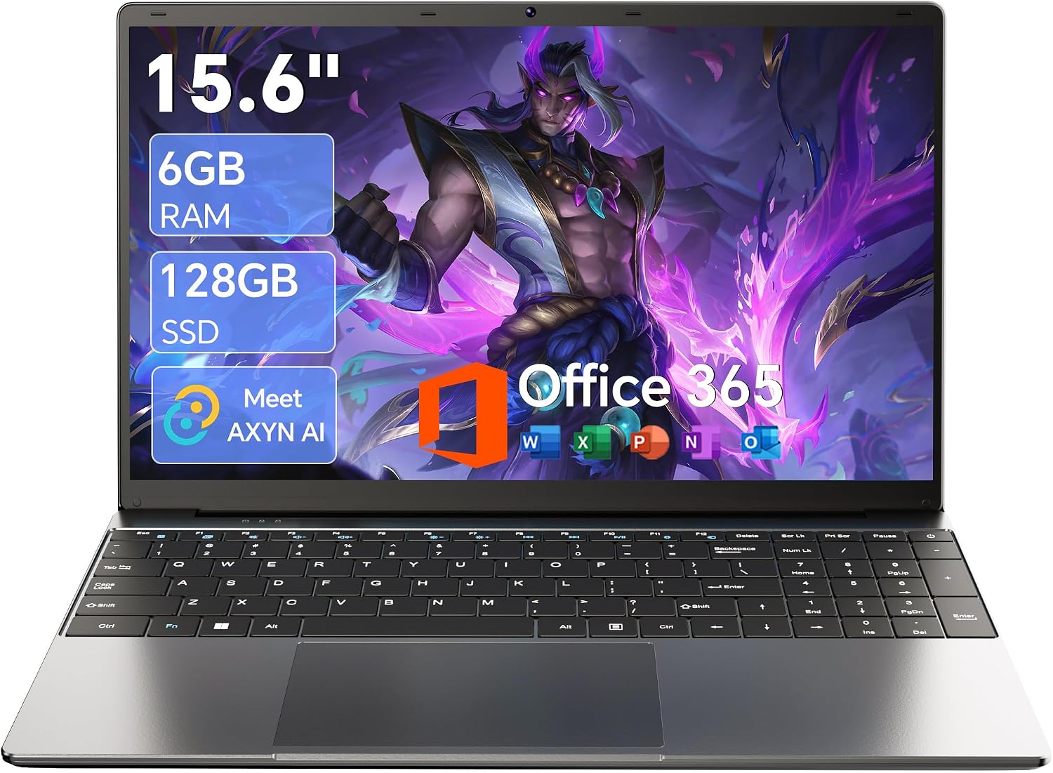 15.6'' AI Laptop with Office 365 6GB RAM 128GB SSD Win 11 Laptops
