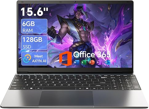15.6 AI Laptop with Office 365 6GB RAM 128GB SSD Win 11 Laptops