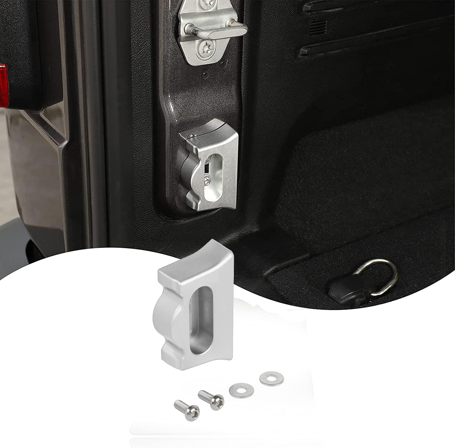 Voodonala Tailgate Latch Bumper Tailgate Alignment Stop for Jeep Wrangler JL JLU 2018-2021(Silver,not for JT)