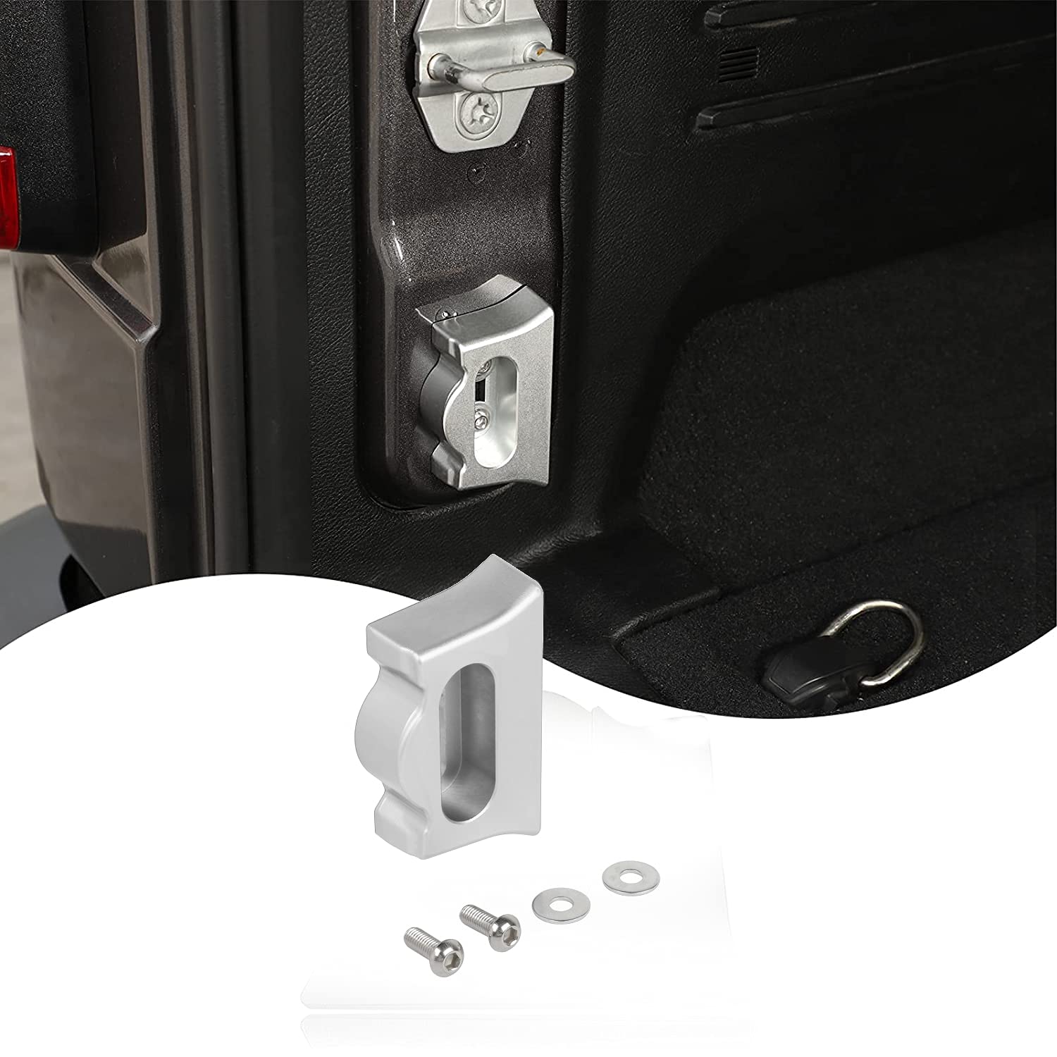 Voodonala Tailgate Latch Bumper Tailgate Alignment Stop for Jeep Wrangler JL JLU 2018-2021(Silver,not for JT)