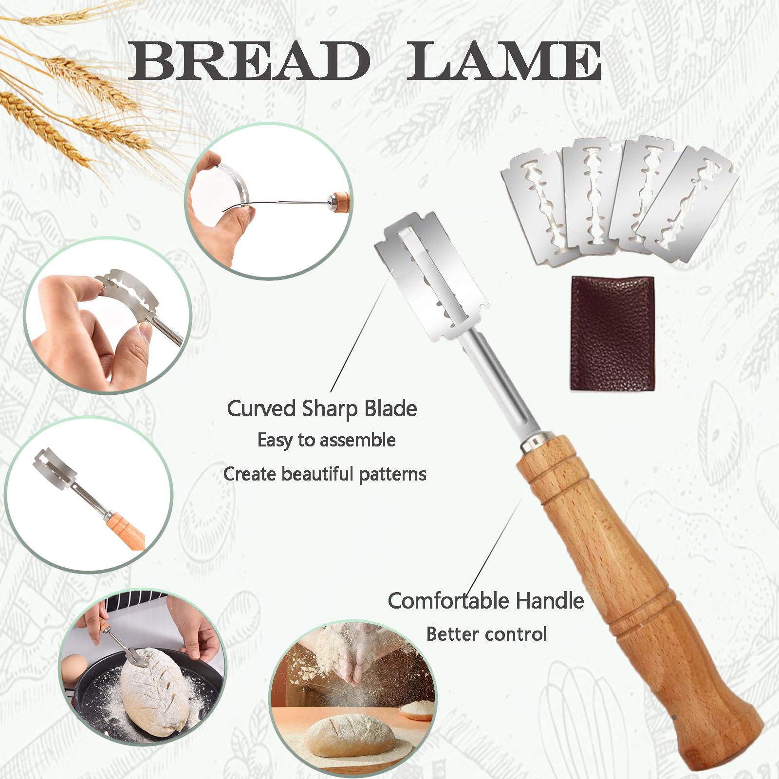 Brotgärkorb-Set 13-teilig – 2 Runde Banneton Körbe 20.3 Cm, Inkl. Lame, Klingen & Schaber