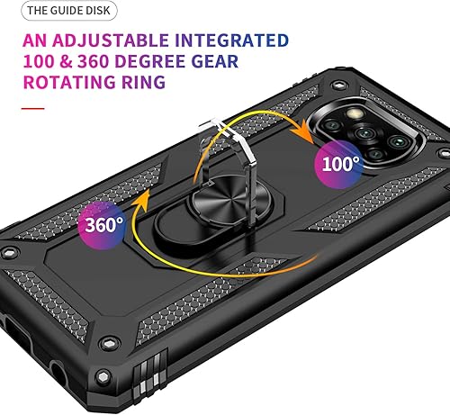 Miniatura 6 de Funda para Xiaomi POCO X3 NFC X3 Pro con protector de pantalla, armadura de protección militar híbrida resistente a prueba de golpes, funda