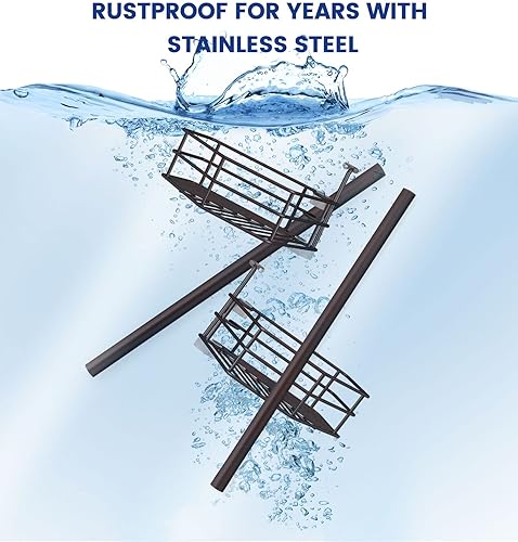 Miniatura 6 de SEIRIONE Estante de ducha a prueba de óxido para ducha interior, organizador de 4 organizadores para almacenamiento de accesorios de champú y