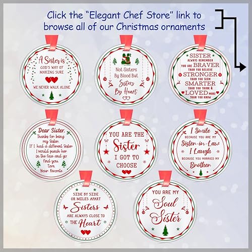 Miniatura 5 de Adorno de Navidad de regalo para mejores amigas, no hermanas de sangre, sino hermanas de corazón, larga distancia para mejores amigas, hermanas del