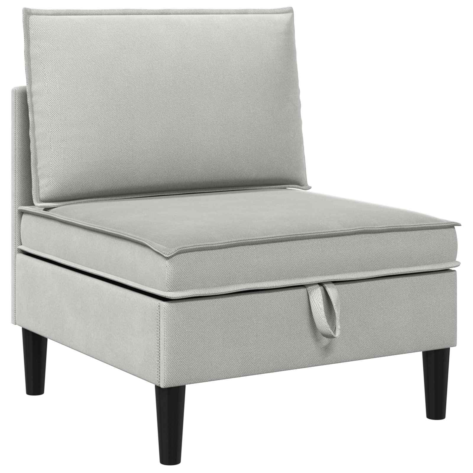 Genérico Juego de Muebles de salón 4 uds. Gris Claro Tela,Mobiliario,Sofás,210 x 140 x 82 cm-3413800