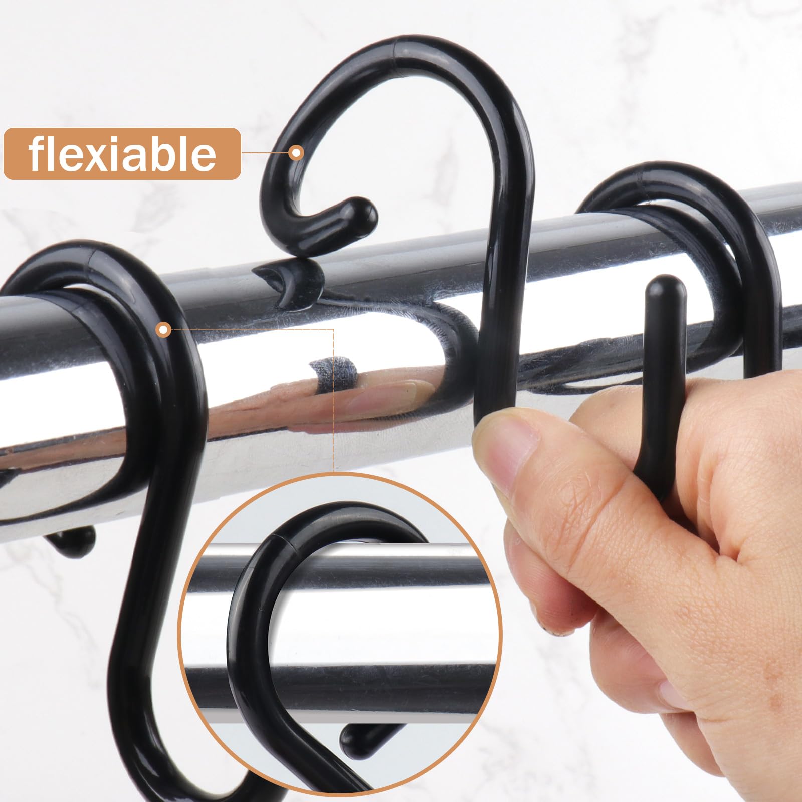 WEBEEDY 80 Stück S-Haken Aus Kunststoff – Weiße, Flexible Aufhängehaken Für Küche, Bad & Hausorganisation, Rostfrei & Leise
