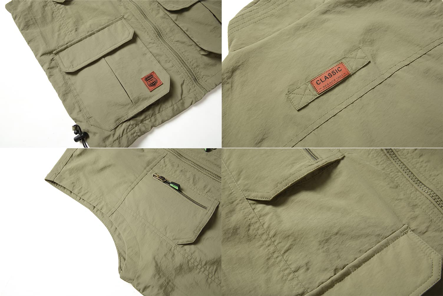 Gilet da Pesca Uomo Gilet da Caccia Campeggio Traspirante Gilet da Trekking Giubbotti Smanicata Fotografia Gilet da Lavoro con Multi-Tasche