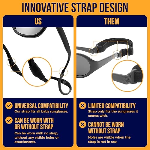 Miniatura 9 de Gafas de sol polarizadas para bebé con correa, lentes de sol flexibles irrompibles para bebés recién nacidos de 0 a 24 meses